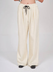 Drawstring Waist Baggy Solid Trouser