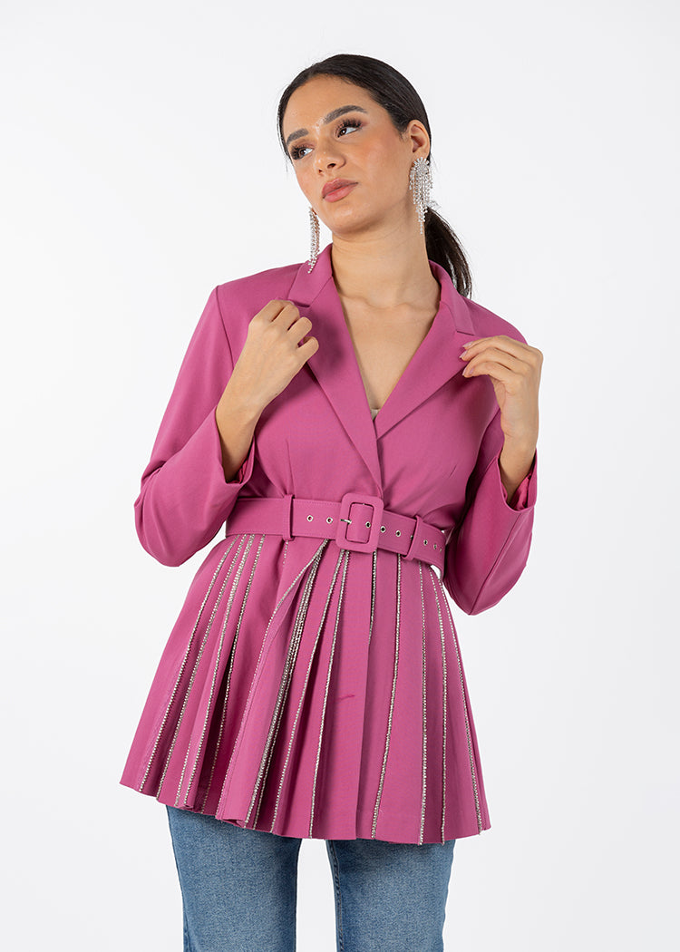 2303215-2303215-Pleated Peplum  Jacket