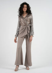 Side Embellished Straight-Leg Trousers\بنطال مستقيم مزخرف من الجانبين