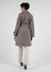 Double-Breast Subtle Embellishments All Over Midi Coat\معطف ميدي مزدوج الصدر مع تطريزات خفيفة