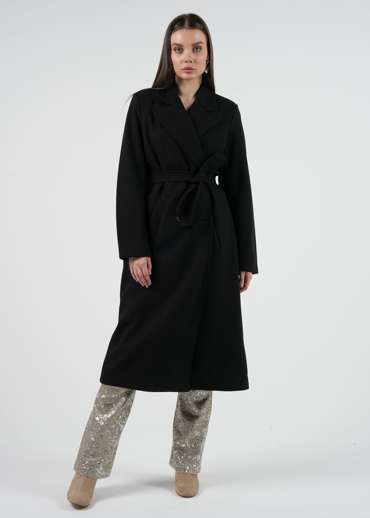 Double-Breasted Wool-Blend Maxi Coat\م يسكام جودزم ردصلا نم جيزم ف