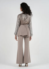 Side Embellished Straight-Leg Trousers\بنطال مستقيم مزخرف من الجانبين