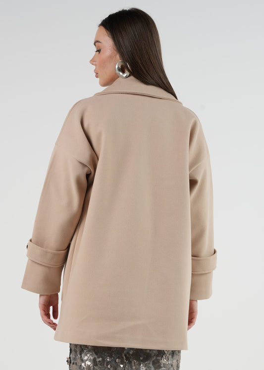 Double-Breasted Wool-Blend Coat\معطف من خليط الصوف مزدوج الأزرار