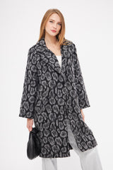 Printed Multi-Toned Midi Coat