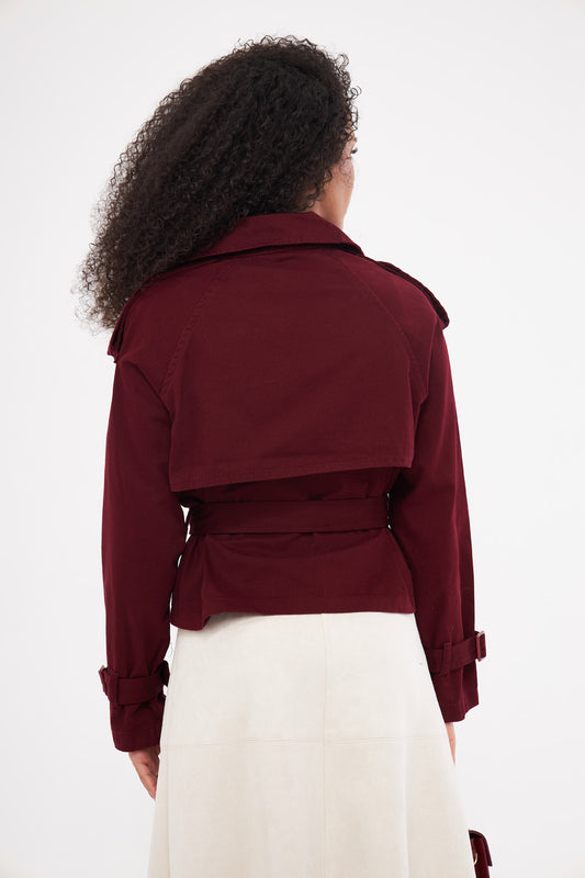 Velvet Solid Cropped Jacket