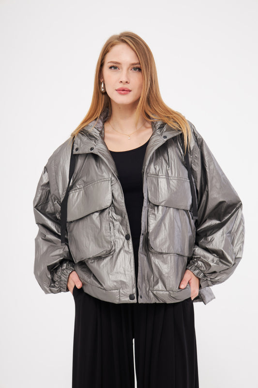 Silver Bomber Puff Waterproof Jacket