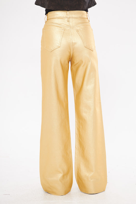 Solid Leather Baggy Loose Fit Trousers