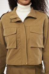 Utility Pocket Zip-Up Jacket with Modern Silhouette