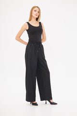 Drawstring Waist Baggy Solid Trouser