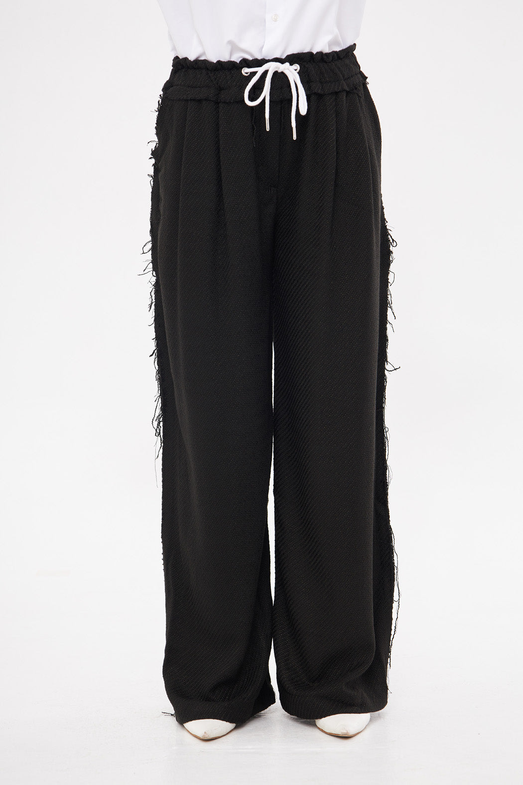 Drawstring Waist Baggy Solid Trouser