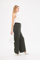 Drawstring Waist Baggy Solid Trouser