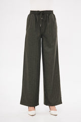 Drawstring Waist Baggy Solid Trouser