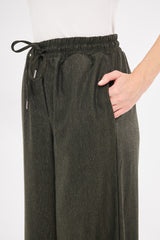 Drawstring Waist Baggy Solid Trouser