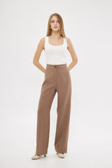 Formal Solid Straight Leg Trouser