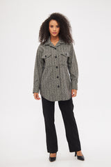 Textured Cashmere Buttoned Shirt with Front Pockets