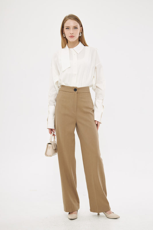 Formal Solid Straight Leg Trouser