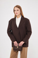 Solid Fitted Faux Pockets Blazer