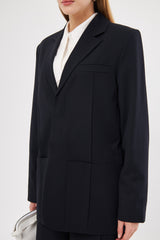 Solid Classic Blazer with Pockets