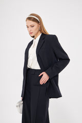 Solid Classic Blazer with Pockets