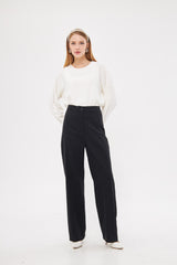 Formal Solid Straight Leg Trouser