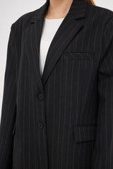 Stripped Two-Toned Blazer with Pockets