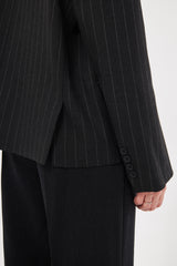 Stripped Two-Toned Blazer with Pockets