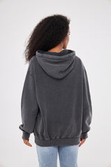 Relaxed Solid Hoodie with Front Pocket