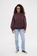 Relaxed Solid Hoodie with Front Pocket