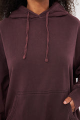 Relaxed Solid Hoodie with Front Pocket