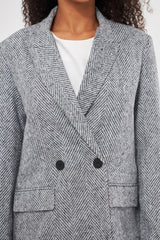 Textured Single-Breast Blazer with Faux Pockets