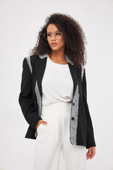 Embroidered Notched  Collar Blazer