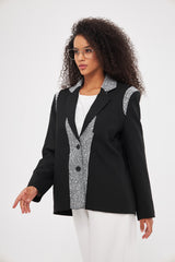 Embroidered Notched  Collar Blazer