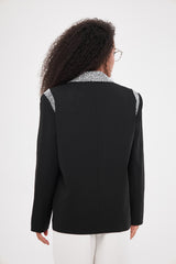 Embroidered Notched  Collar Blazer