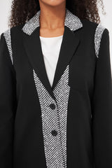 Embroidered Notched  Collar Blazer