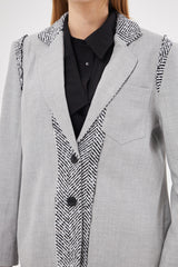 Embroidered Notched  Collar Blazer