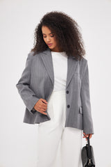 Stripped Two-Toned Blazer with Pockets