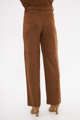 Velvet Textured Straight Leg Trouser