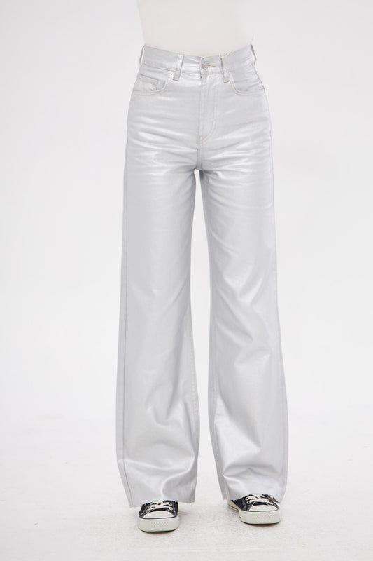 Solid Leather Baggy Loose Fit Trousers