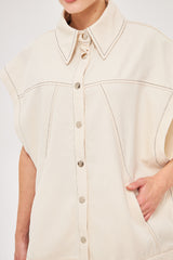 Wide Short Sleeves Solid Shirt