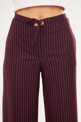 Stripped Two-Toned Slim Fit Trousers