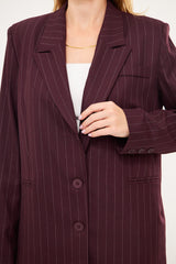 Stripped Two-Toned Blazer with Pockets