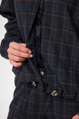 Plaid Button-up Bomber Jacket