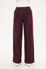 Stripped Two-Toned Wide Leg Trousers