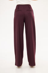 Stripped Two-Toned Wide Leg Trousers