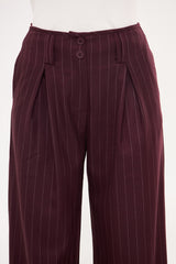 Stripped Two-Toned Wide Leg Trousers