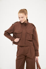 Utility Pocket Zip-Up Jacket with Modern Silhouette