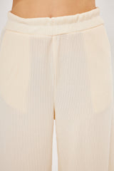 Textured Striped Solid Trousers