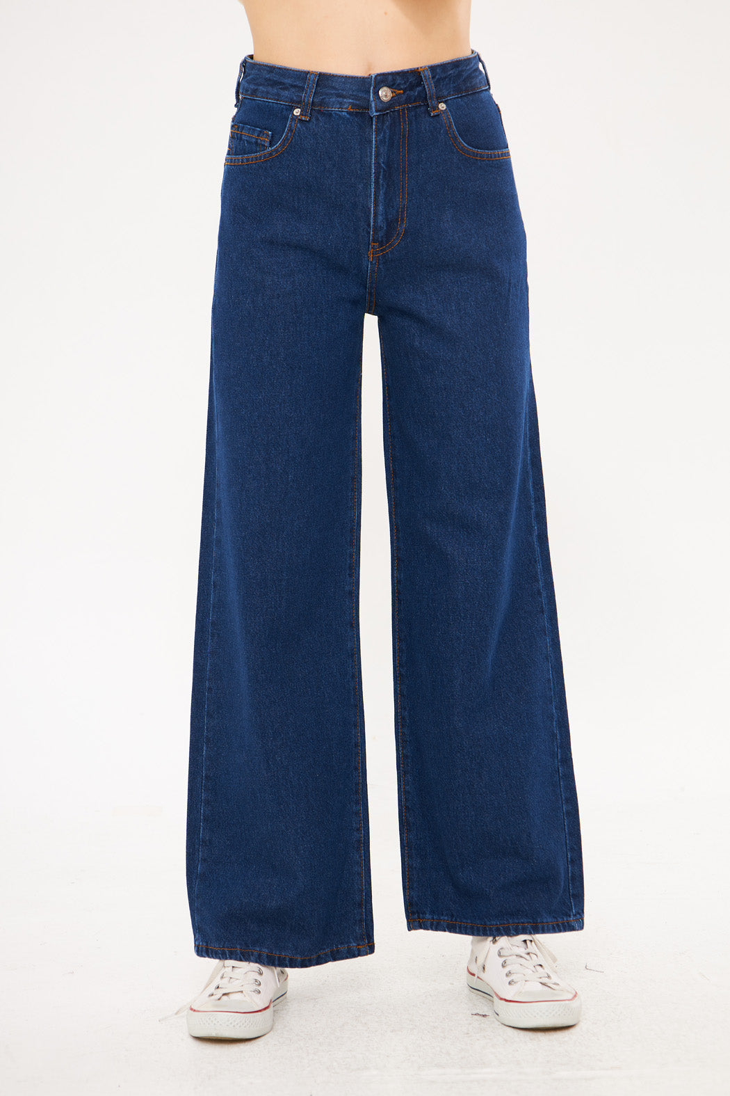 Straight Leg Solid Classic Denim Trouser