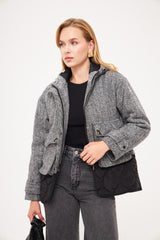 Quilted Contrast Tweed Jacket