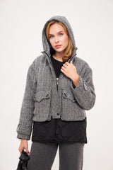 Quilted Contrast Tweed Jacket